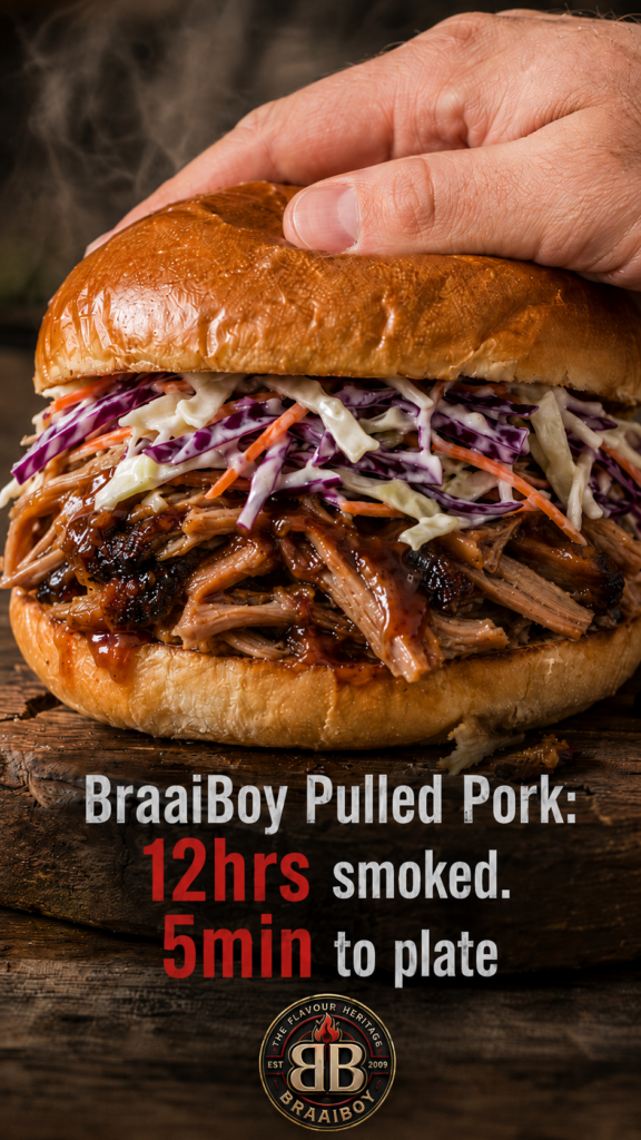 BraaiBoy BBQ Smoked Pulled Pork - on a bun