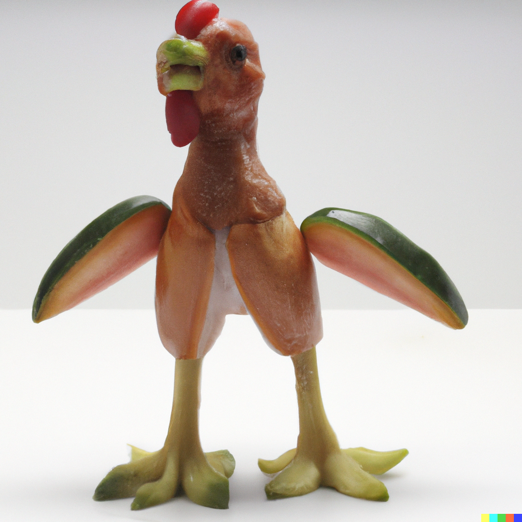 A featherless vegetable chicken