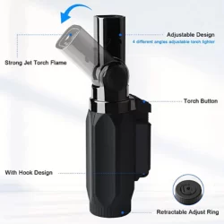 Lifespace torch jet flame braai or cigar lighter: positional head