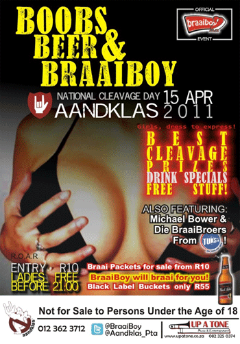 Beers Boobs and BraaiBoy event flyer II